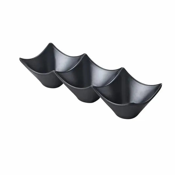 Black wavy bowl on a white background