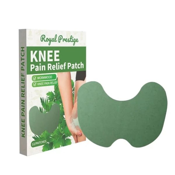 Royal Prestige knee pain relief patch packaging with a green patch on a white background