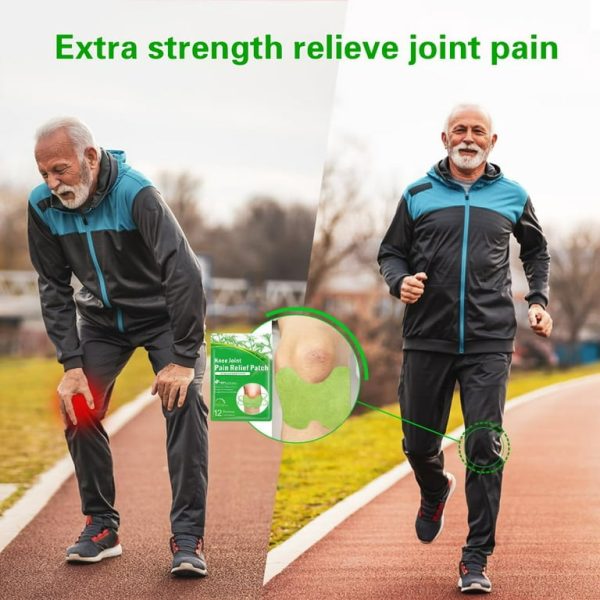 Man running on a path with a product for joint pain relief shown.