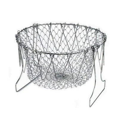 Metal wire basket on a white background